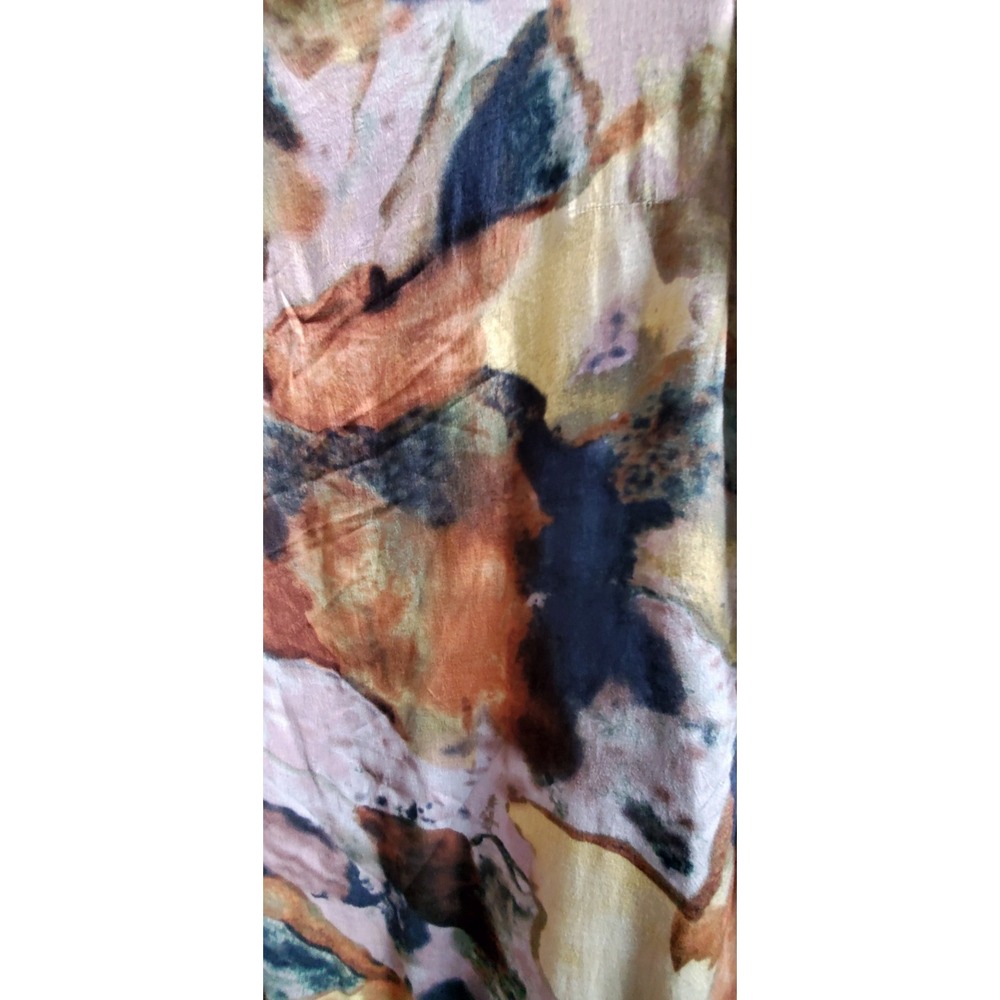 Anthropologie MAEVE Dress S Abstrast Long Sleeve Sheath Violet/Copper/Blk Artsy - Picture 5 of 8